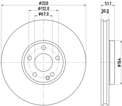 Тормозной диск HELLA 8DD 355 119-701 для MERCEDES-BENZ CLA