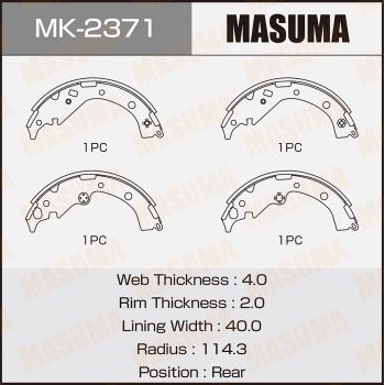 Комплект тормозных колодок MASUMA MK-2371 для TOYOTA NOAH/VOXY
