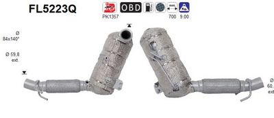 Filtr sadzy / filtr cząstek stałych, układ wydechowy AS FL5223Q