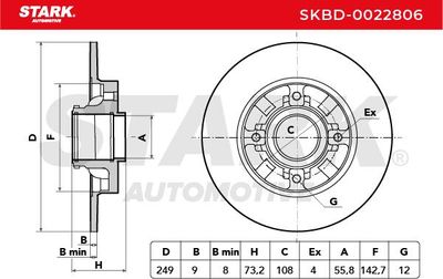 спирачен диск STARK SKBD-0022806