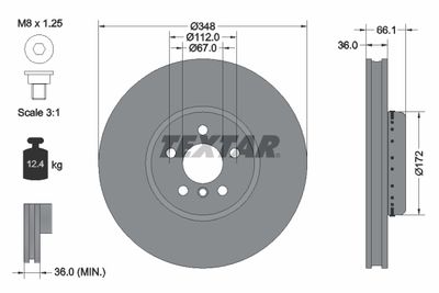 TEXTAR 92288725 Тормозные диски  для BMW X6 (Бмв X6)