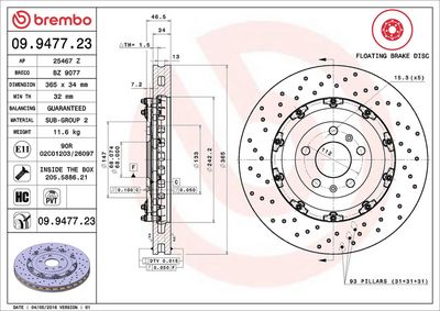 BREMSSCHEIBE BREMBO 09947723 1
