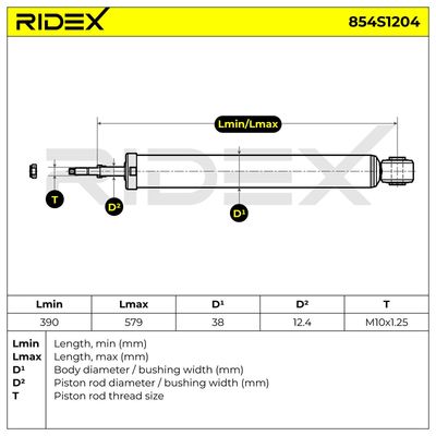 амортисьор RIDEX 854S1204