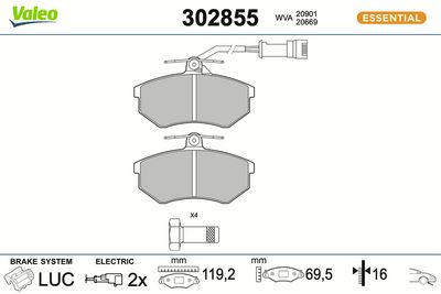 SET PLACUTE FRANA FRANA DISC VALEO 302855