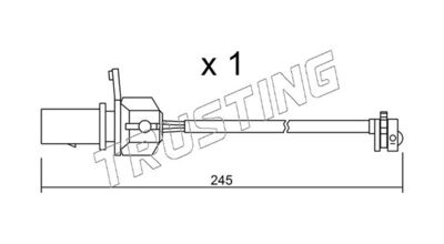 Styk ostrzegawczy, zużycie okładzin hamulcowych TRUSTING SU.247