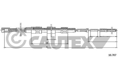 Тросик, cтояночный тормоз CAUTEX 763005 для VW TRANSPORTER