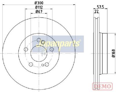 спирачен диск JAPANPARTS DP-0517C