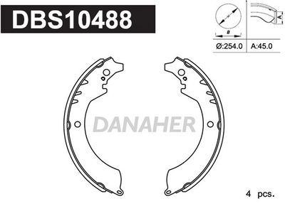 Комплект тормозных колодок DANAHER DBS10488 для DAIHATSU WILDCAT/ROCKY