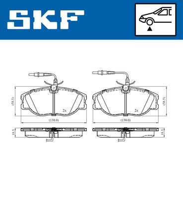SKF VKBP 80543 E Тормозные колодки и сигнализаторы  для LANCIA ZETA (Лансиа Зета)