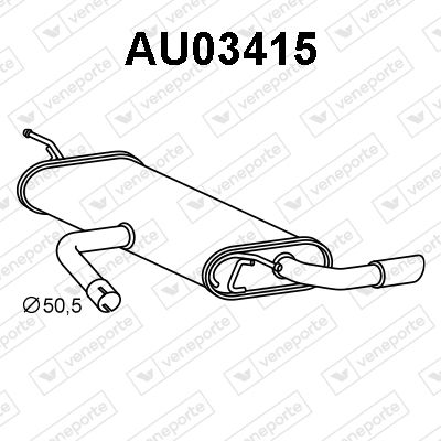 Глушитель выхлопных газов конечный VENEPORTE AU03415 для AUDI Q2