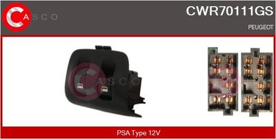 Spínač, zvedací zařízení oken CASCO CWR70111GS
