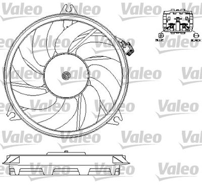 Вентилятор, охлаждение двигателя VALEO 696073 для PEUGEOT 206