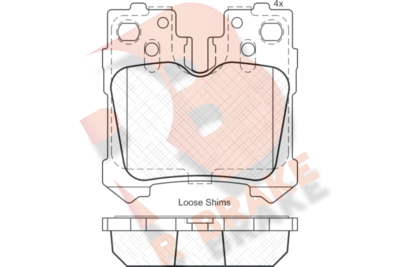 Комплект тормозных колодок, дисковый тормоз R BRAKE RB1936 для LEXUS LS