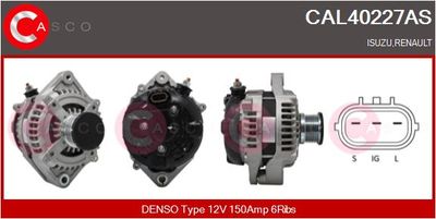 CASCO CAL40227AS Генератор  для RENAULT VEL (Рено Вел)