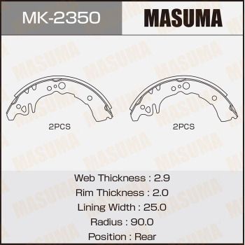 Комплект тормозных колодок MASUMA MK-2350 для TOYOTA PLATZ