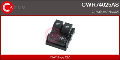 Выключатель, стеклолодъемник CASCO CWR74025AS для CITROËN JUMPER