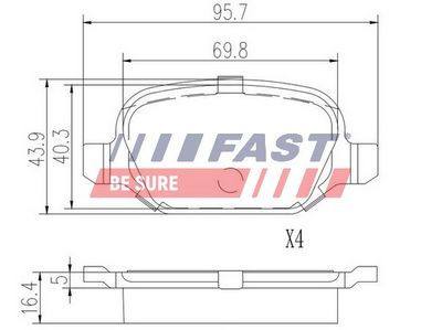 Zestaw klocków hamulcowych, hamulce tarczowe FAST FT29104