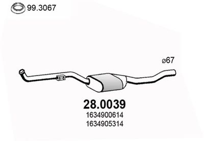 Катализатор ASSO 28.0039 для MERCEDES-BENZ M-CLASS