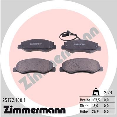 Комплект тормозных колодок, дисковый тормоз ZIMMERMANN 25172.180.1 для NISSAN NV400