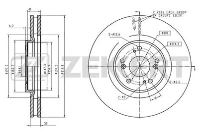 ZEKKERT BS-5495 Тормозные диски  для HONDA ACCORD (Хонда Аккорд)