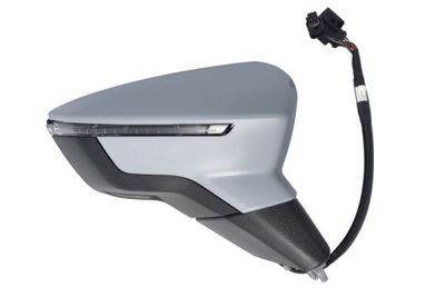 Zijspiegel Rechts (elektrisch, in reliëf, met verwarming, assistent rijstrookverandering, under-coated, elektrisch opklapbaar, met indicator) past: SEAT ARONA KJ, IBIZA V 6F 06.17-