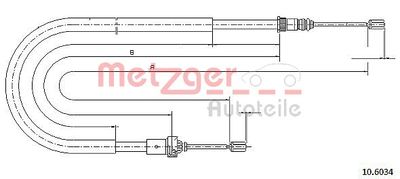 METZGER 10.6034 Трос ручного тормоза  для PEUGEOT 206 (Пежо 206)