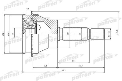 Шарнирный комплект, приводной вал PATRON PCV1523 для MITSUBISHI OUTLANDER