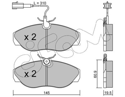 Brake Pad Set, disc brake 822-154-1