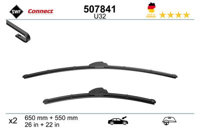 Wisserblad voegloos Voor met spoiler (2pcs) Visioflex 650/550mm
