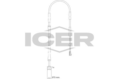 предупредителен контактен сензор, износване на накладките ICER 610721 E C