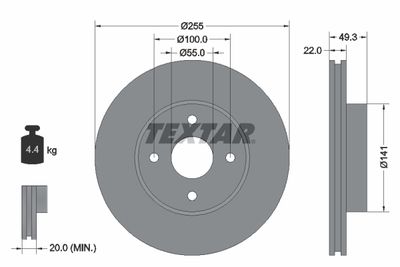 спирачен диск TEXTAR