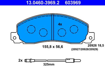 Комплект тормозных колодок, дисковый тормоз ATE 13.0460-3969.2 для OPEL ARENA