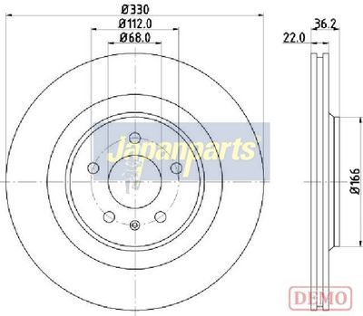 спирачен диск JAPANPARTS DP-0910C