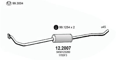 Предглушитель выхлопных газов ASSO 12.2007 для CITROËN JUMPY
