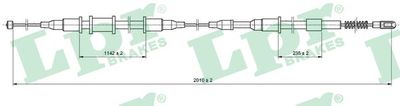 Тросик, cтояночный тормоз LPR C1341B для OPEL ASCONA