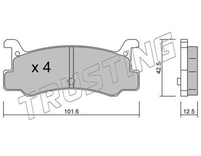 Комплект тормозных колодок, дисковый тормоз TRUSTING 398.0 для DAIHATSU GRAN