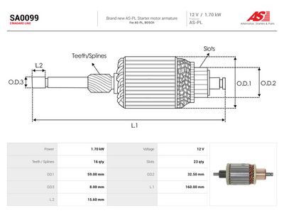 Reläankare, startmotor AS-PL SA0099