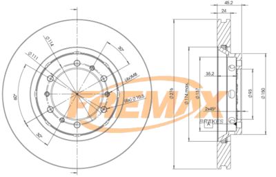 FREMAX BD-7042 Тормозные диски  для MITSUBISHI DELICA (Митсубиши Делика)