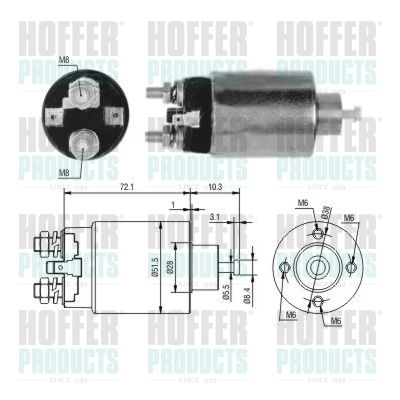 Тяговое реле, стартер HOFFER 46297 для MITSUBISHI ECLIPSE