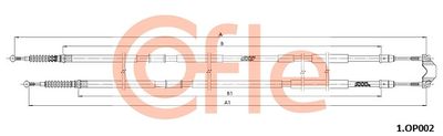 Тросик, cтояночный тормоз COFLE 92.1.OP002 для OPEL ASTRA
