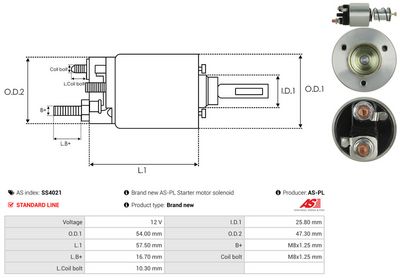 SOLENOID ELECTROMOTOR AS-PL SS4021 3