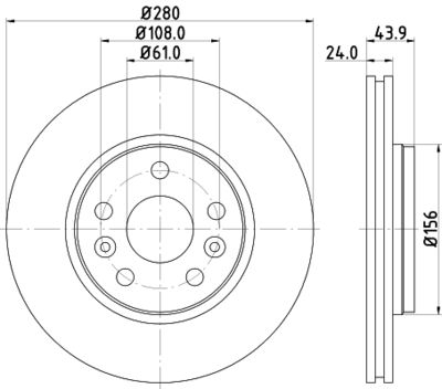 Тормозной диск HELLA 8DD 355 116-451 для MERCEDES-BENZ CITAN