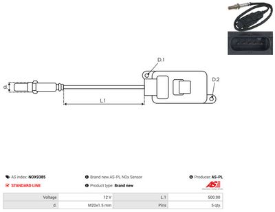 SENZOR NOX INJECTIE ADITIV AS-PL NOX9385 2