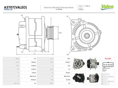 Alternátor AS-PL A3707(VALEO)
