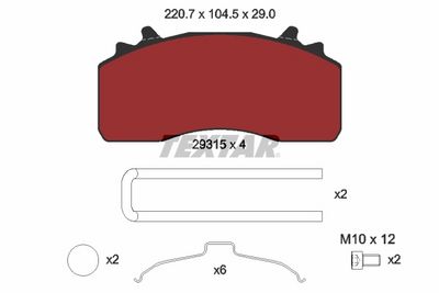 Remblokken set Achter/Voor Wabco MAXX 22L past: MERCEDES ACTROS MP4 / MP5, ANTOS, AROCS, ECONIC 2 471.943-OM936.974 07.11-