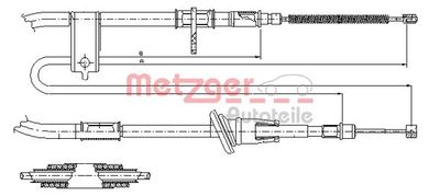 Тросик, cтояночный тормоз METZGER 17.2519 для HYUNDAI ACCENT