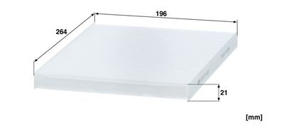 Cabinefilter patroon past: VOLVO FH, FH II, FH III, FH16, FH16 II, FH16 III 01.03-