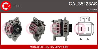 CASCO CAL35123AS Генератор для MITSUBISHI SPACE WAGON (N3_W, N4_W)