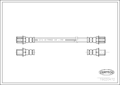 Тормозной шланг CORTECO 19020472 для PEUGEOT J7