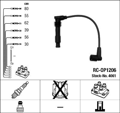 Комплект проводов зажигания NGK 4061 для OPEL OMEGA